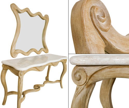 Beachstone Ribon Console Table and Mirror