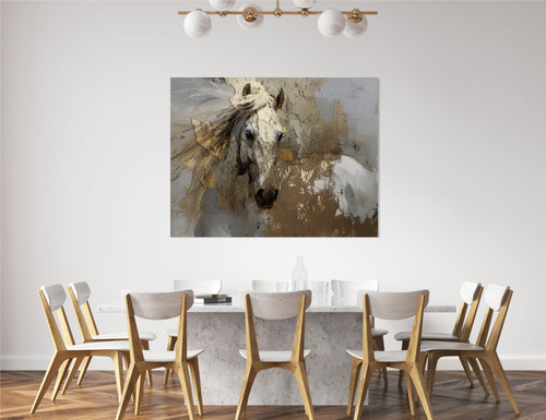 Gold and White Horse Giclee
