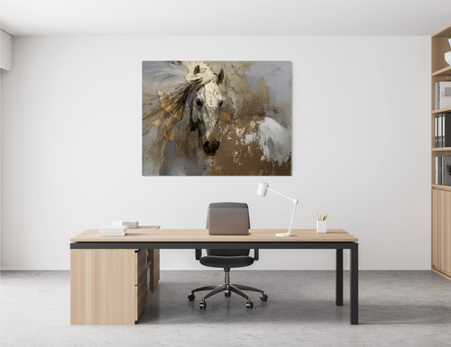 Gold and White Horse Giclee