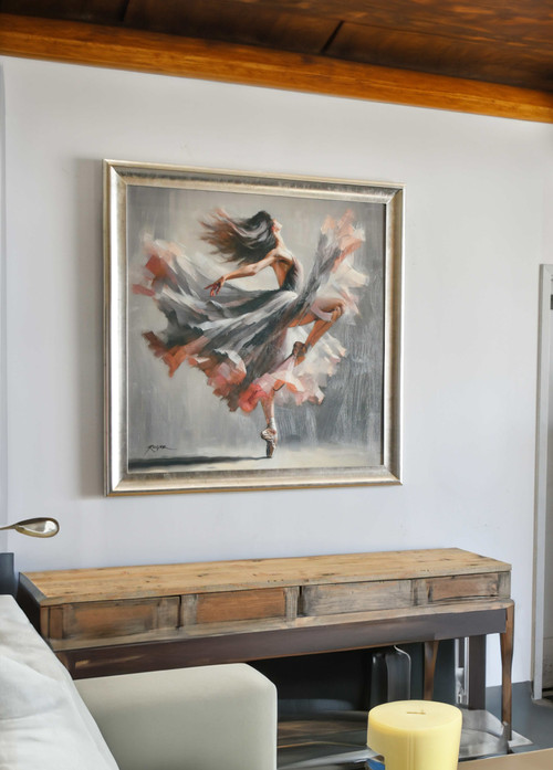 Framed Power Dance Ballerina Giclee 48x48