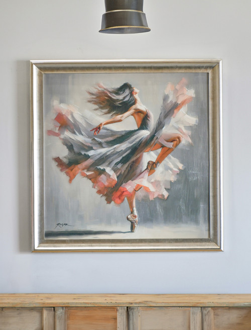 Framed Power Dance Ballerina Giclee 48x48