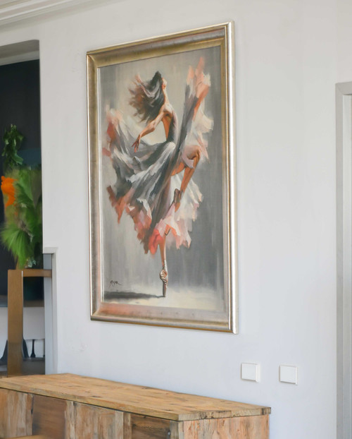 Framed Power Dance Ballerina Giclee 48x48