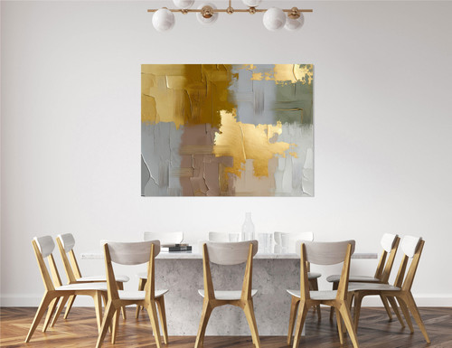 Gold Leaf and Brown Patches Giclee