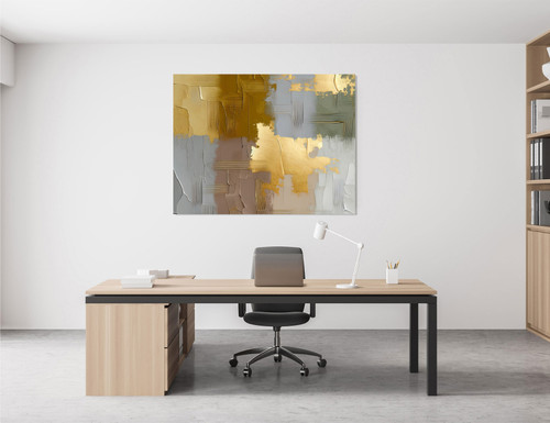 Gold Leaf and Brown Patches Giclee