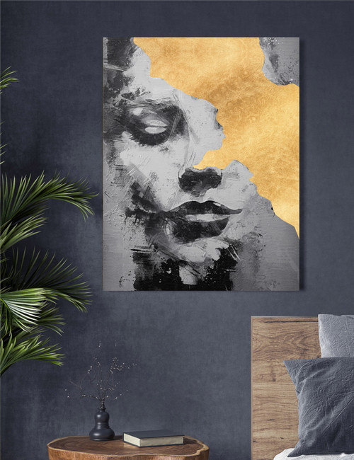 The Matrix Face Gold Leaf Giclee