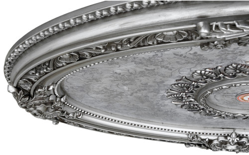 Antique Silver Petite Oval Ceiling Medallion