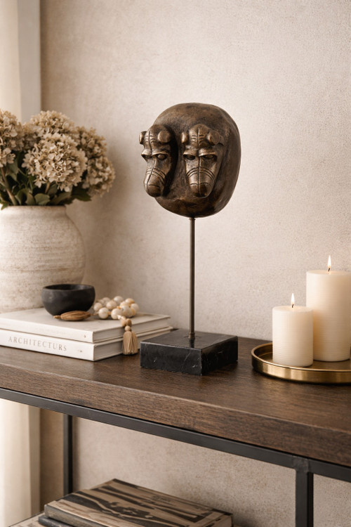 Bronzed Black Art on Stand