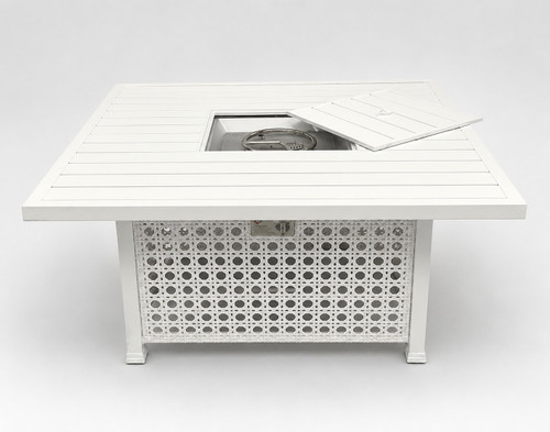 White Monterey Firepit Table with Propane