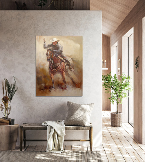 Cowboy on Horse Giclee