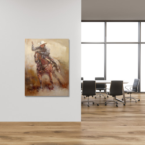 Cowboy on Horse Giclee