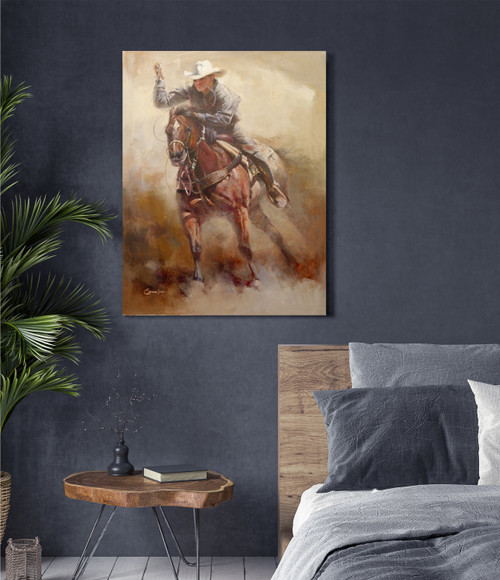 Cowboy on Horse Giclee