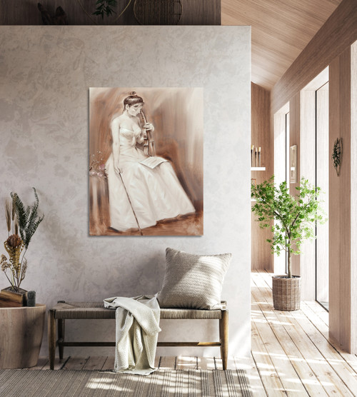 Violin Lady Sketch Framed