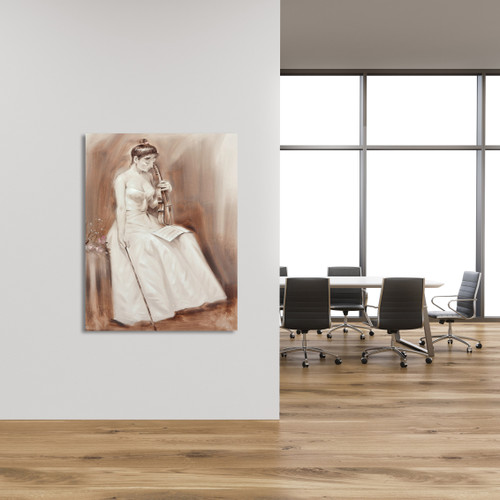 Violin Lady Sketch Framed