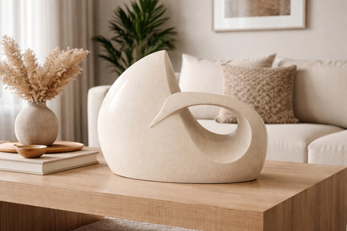 White Terrazo Swan Statue