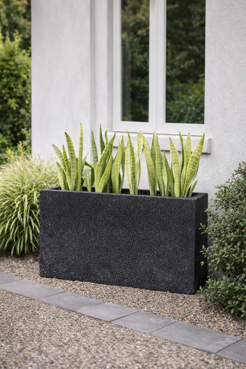 Black Terrazzo Rectangular Pot
