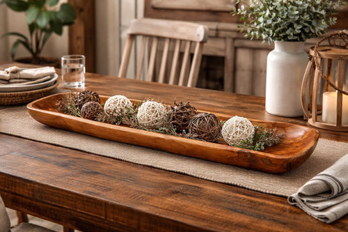 Long Natural Teak Bowl