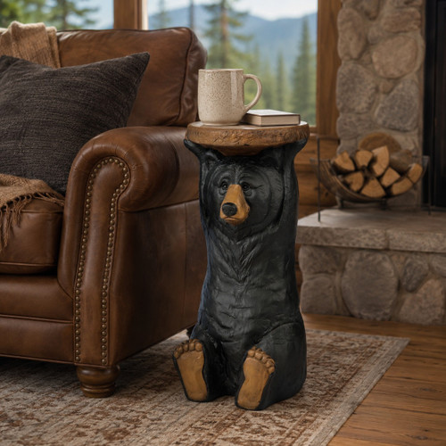 Kodiak Bear Pedestal Accent Table