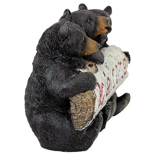 Small Woodland Bear Welcome Sign Statue