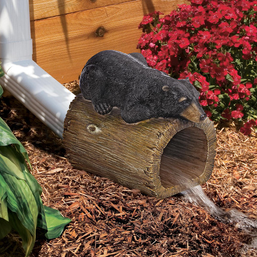 Resting Black Bear Downspout Cover