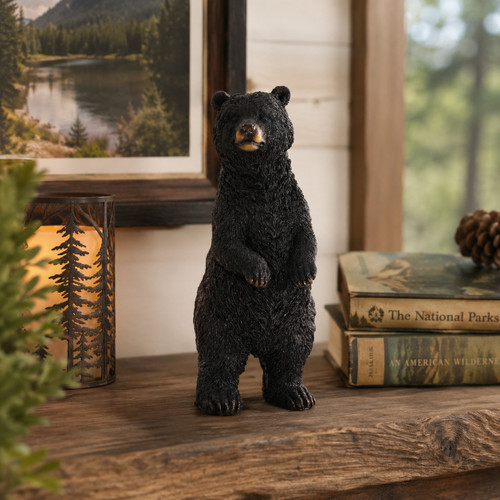 Small Woodland Black Bear Statue
