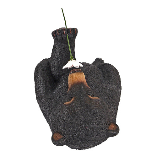 Relaxing Black Bear Statue