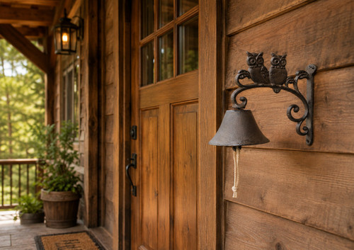 Rustic Owl Wall Mounted Door Bell