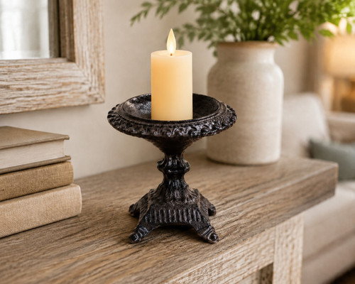 Small Cast Iron Pedestal Candle holder