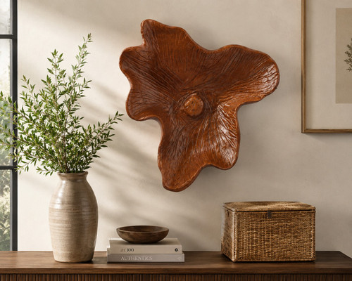 Large Teak Blossom Wall Decor