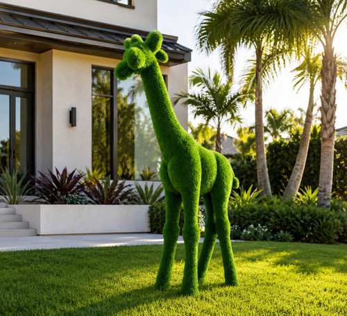 Savannah Verde Giraffe Topiary Sculpture