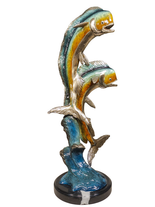 Two Dorado on Marble Base 22.5 Inches Tall Room Scene