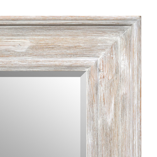 Misty Woods Mirror 20x24 Distressed White Wash