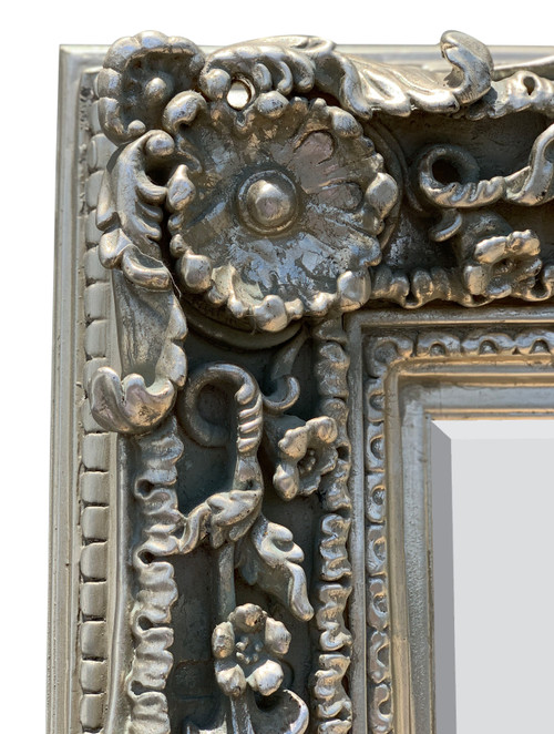 Open Woods Mirror 12x24 Silver Room Scene