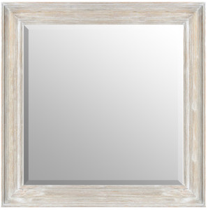 Misty Woods Mirror 36X36 Distressed White Wash