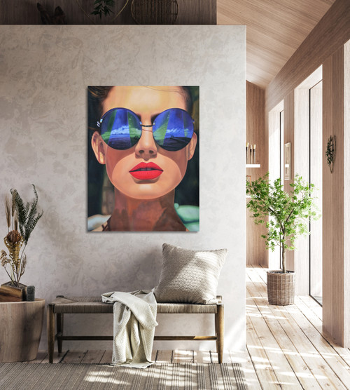 Woman with Sunglasses Gallery Wrap Room Scene