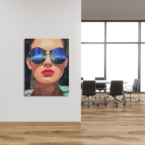 Woman with Sunglasses Gallery Wrap Close Up Image