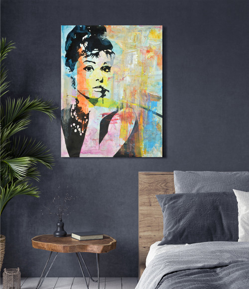 Classic Audrey Hepburn Gallery Wrap Close Up Image