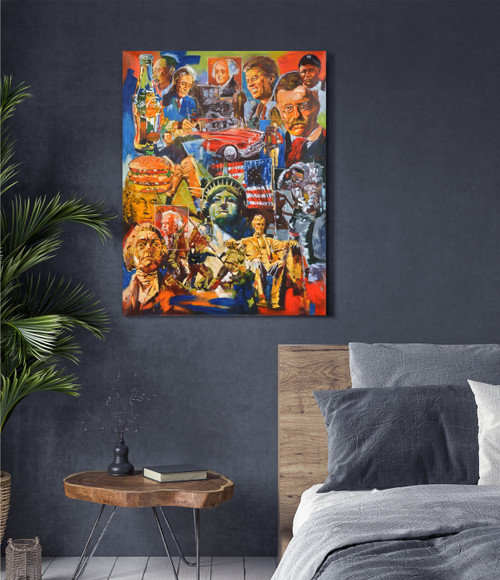 Presidents and Statue of Liberty Gallery Wrap Close Up Image