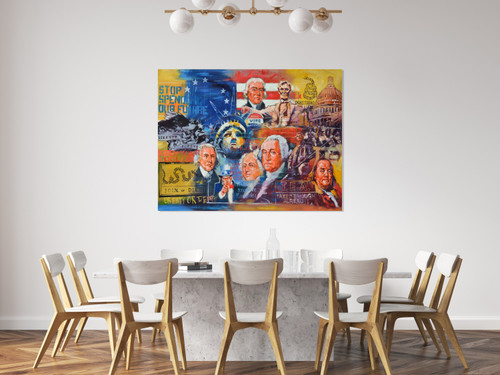 Founding Presidents and Statue of Liberty Gallery Wrap Room Scene