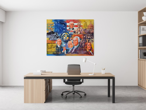 Founding Presidents and Statue of Liberty Gallery Wrap Close Up Image