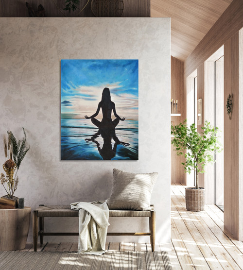 Yoga at Sunrise Gallery Wrap Room Scene