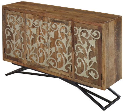 The Brass Scroll Mango Credenza 68 Inches Room Scene