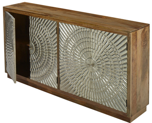 Modern Mango Aluminum Credenza 80 Inches Close Up Image