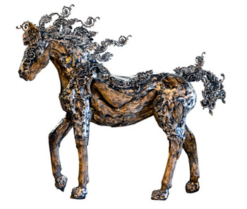 Wooden NewTroya Horse with Aluminum