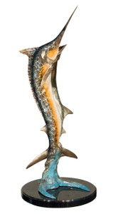 Swordfish on Marble Base in Special Patina