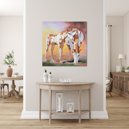 Patched Horses Gallery Wrap Room Scene