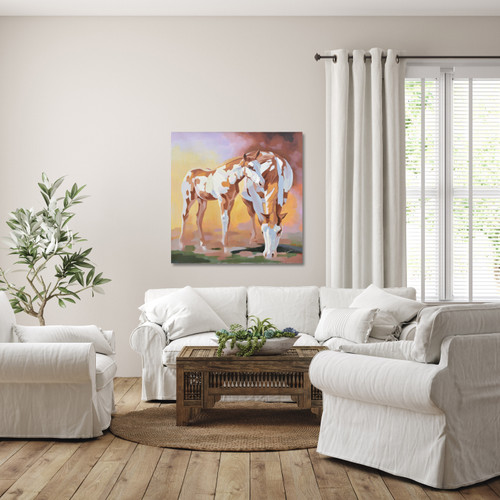 Patched Horses Gallery Wrap Close Up Image