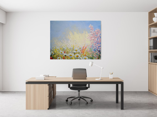 Prairie of Flowers Gallery Wrap Close Up Image