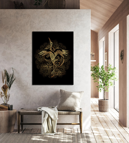 Gold Bird Gallery Wrap Room Scene