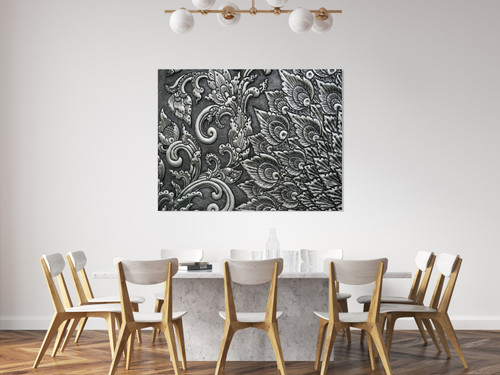 Silver Fleur de Lis Gallery Wrap Room Scene