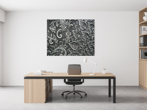 Silver Fleur de Lis Gallery Wrap Close Up Image